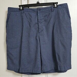 Cutter & Buck Dry Tec Golf Shorts Mens 42 (41x10) Blue Plaid Pockets Preppy VGUC